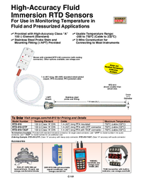 Thumbnail of document Data Sheet - RTD-805 RTD Sensors for Specialized Applications